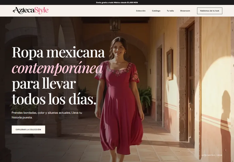 Página de demostración AztecaStyle para boutiques de ropa